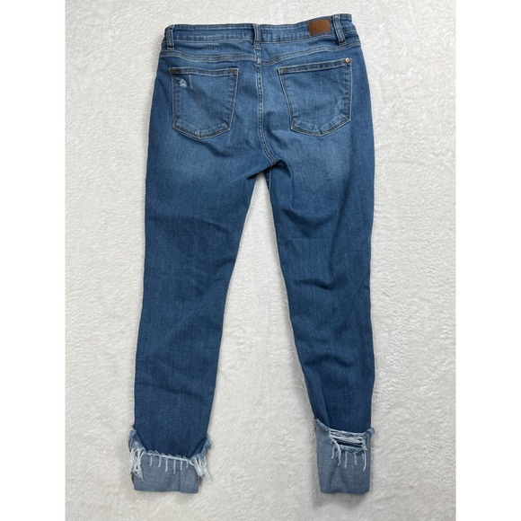 Judy Blue Skinny Fit Distressed Frayed Cuff Jeans JB82113DK Womens 13/3 - Picture 2 of 10